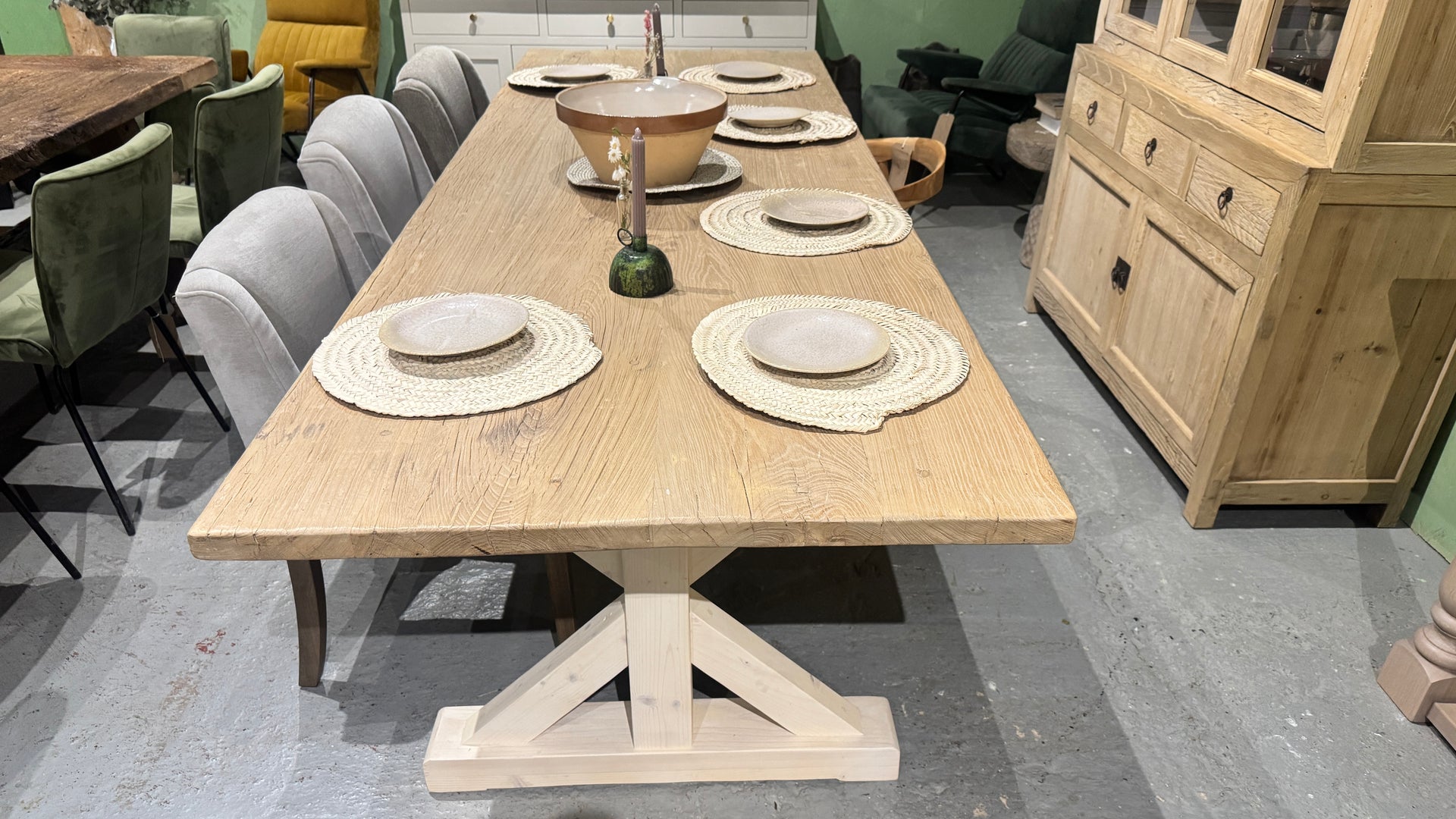 Reclaimed Elm Table: 275 x 97 cm