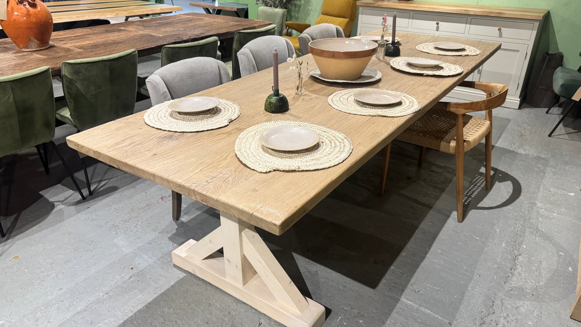 Reclaimed Elm Table: 275 x 97 cm