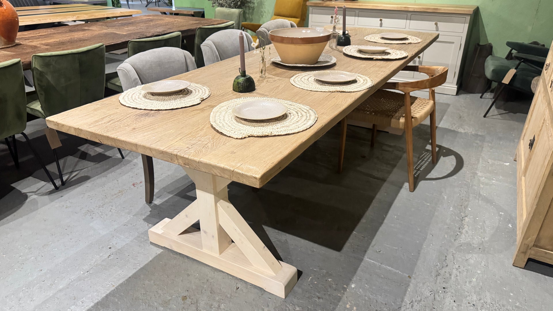 Reclaimed Elm Table: 275 x 97 cm