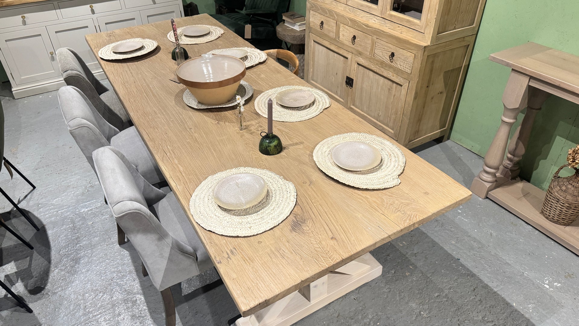 Reclaimed Elm Table: 275 x 97 cm