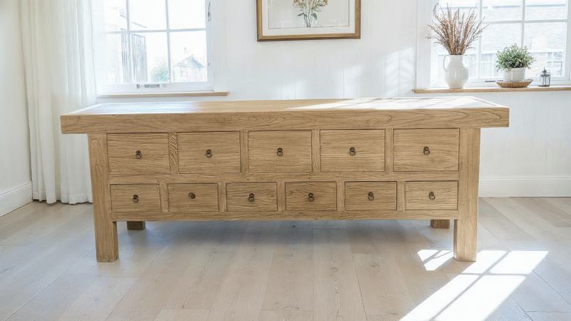 Reclaimed Elm Sideboard: 267 x 45  x 95 cm