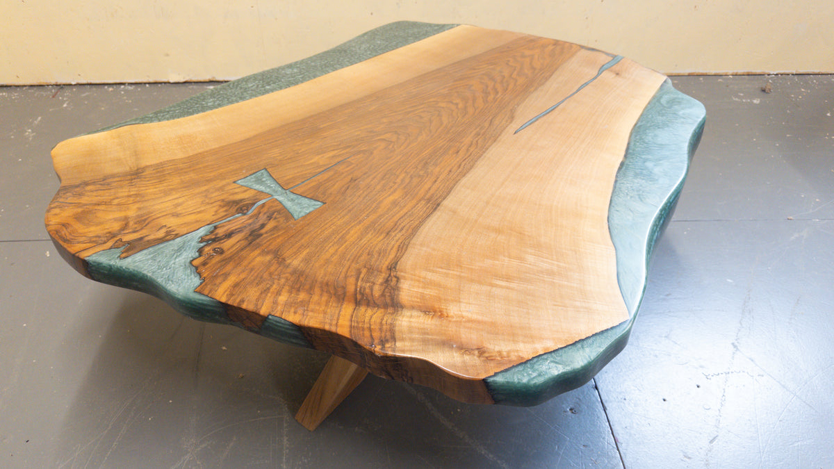 Walnut slab coffee table