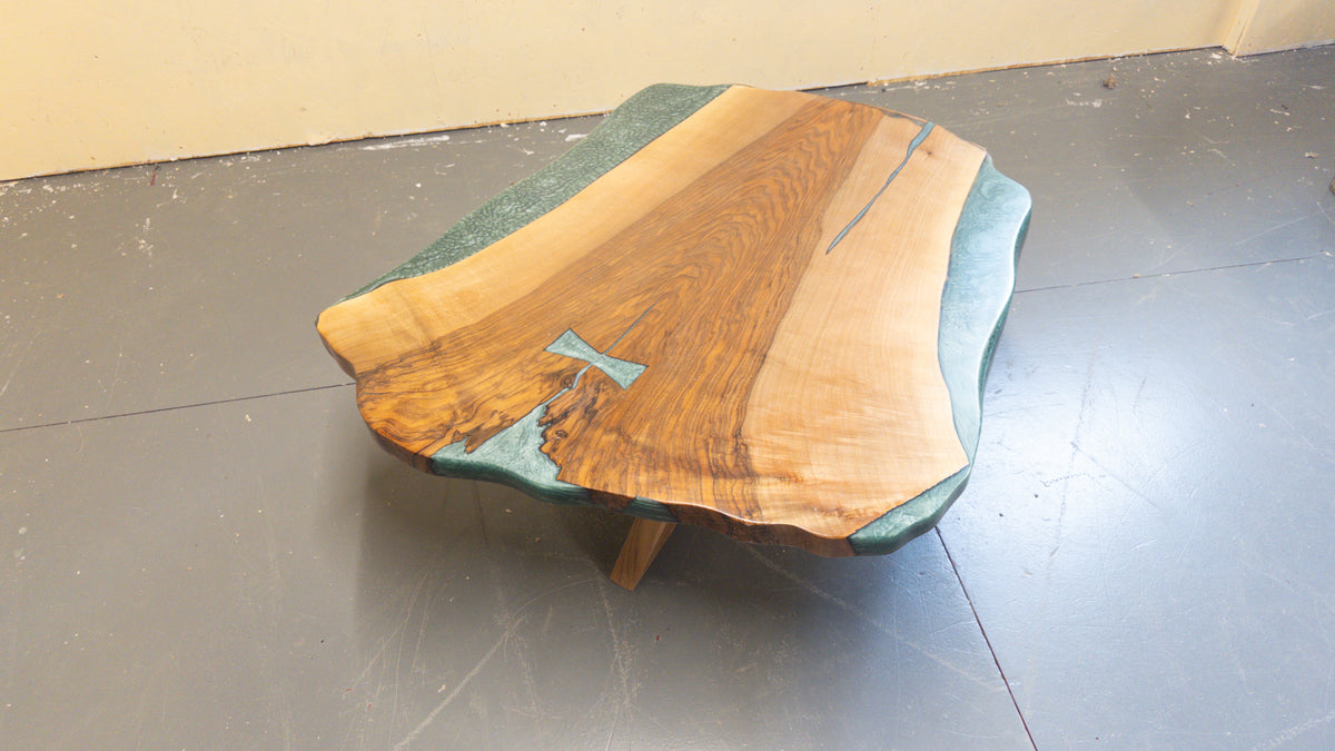 Walnut slab coffee table