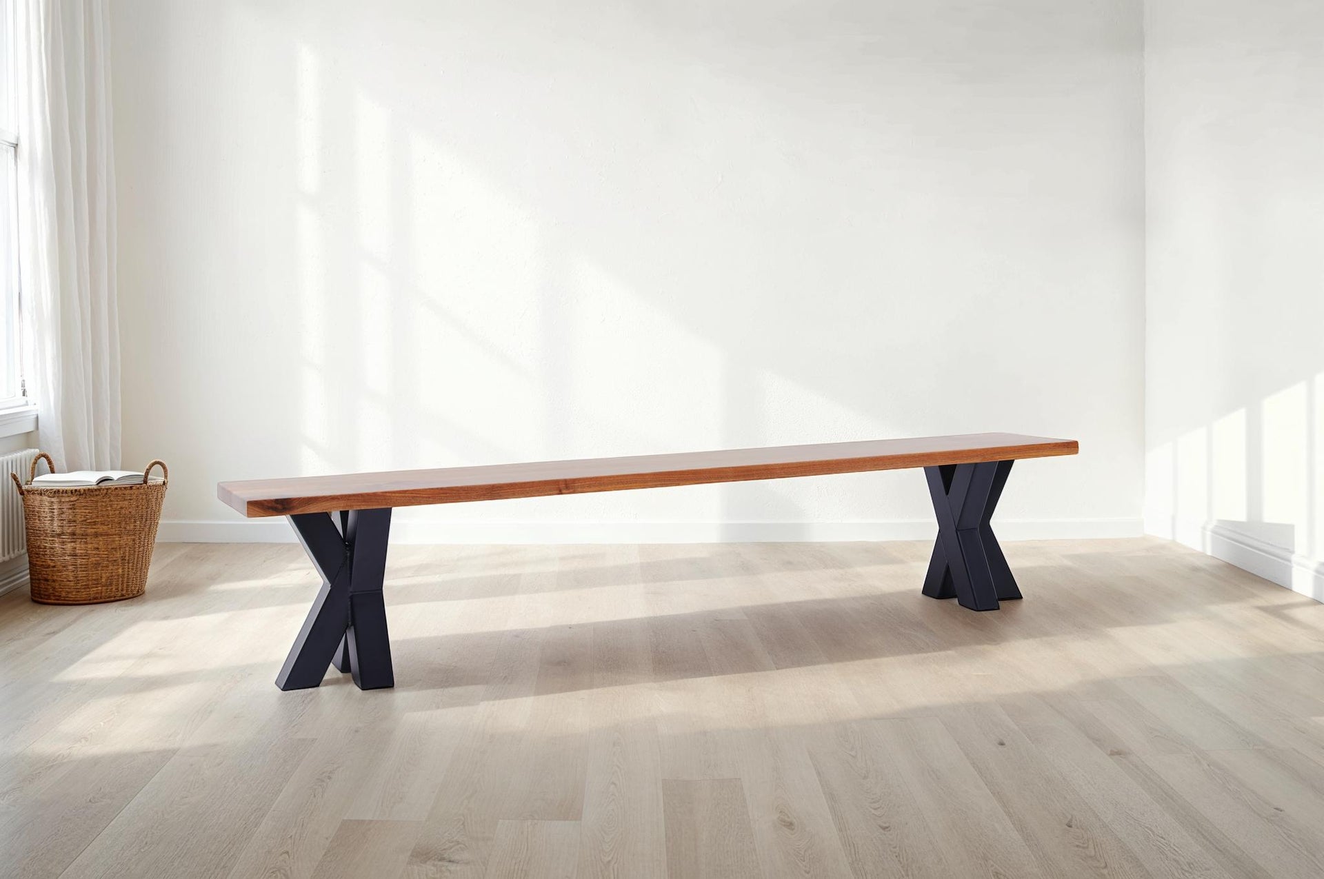 The Walnut Metal Spider Bench – ennis-and-brown
