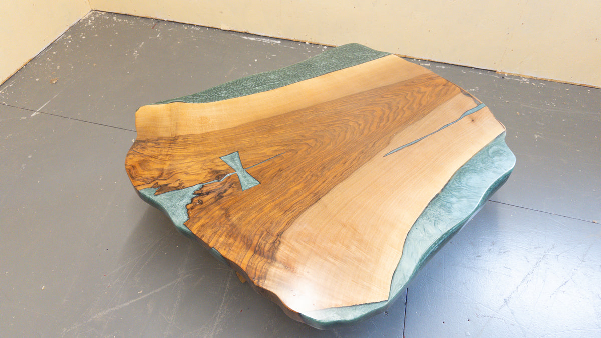 Walnut slab coffee table