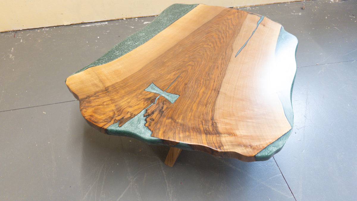 Walnut slab coffee table