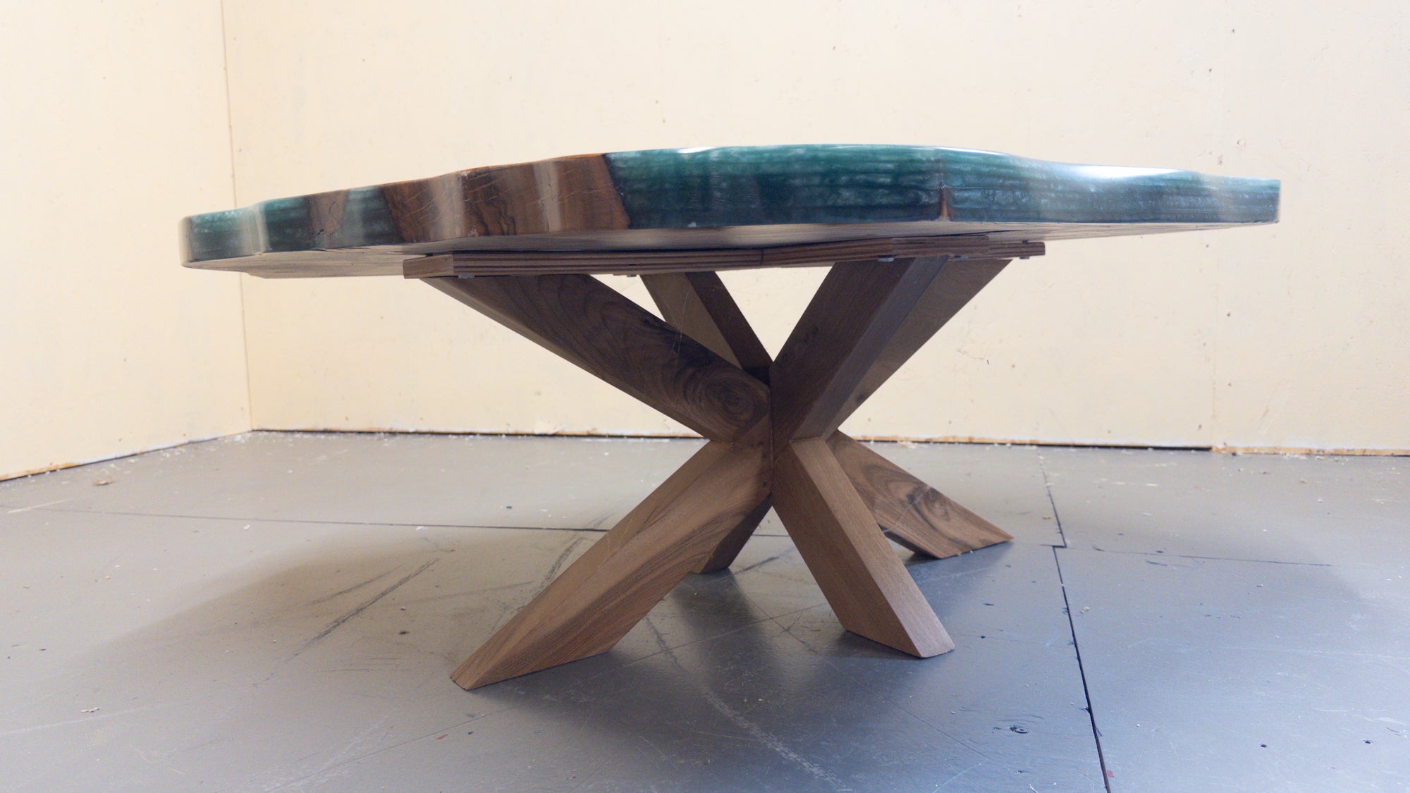 Walnut slab coffee table