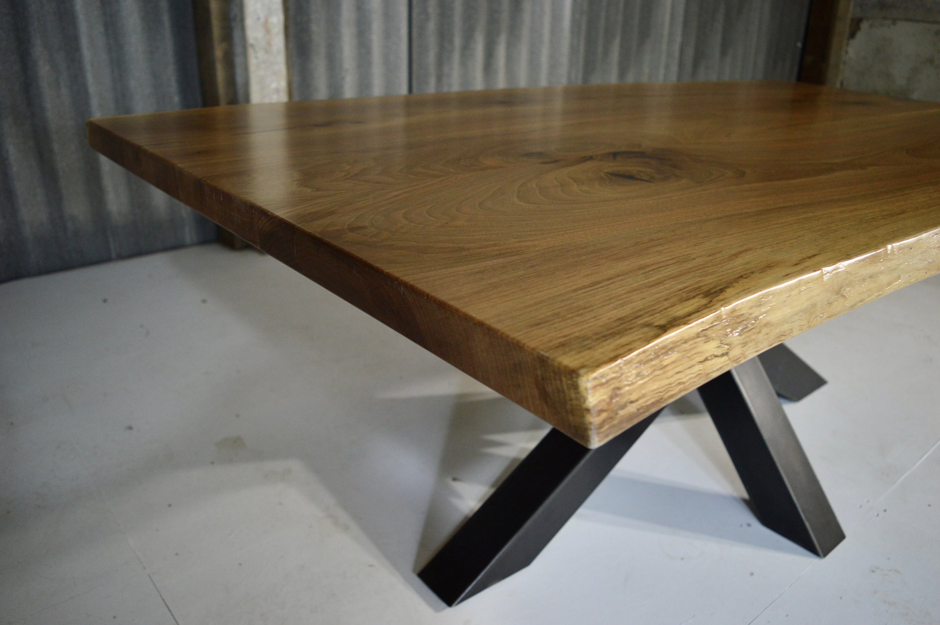 The Walnut Metal Spider- 8 Seater Table
