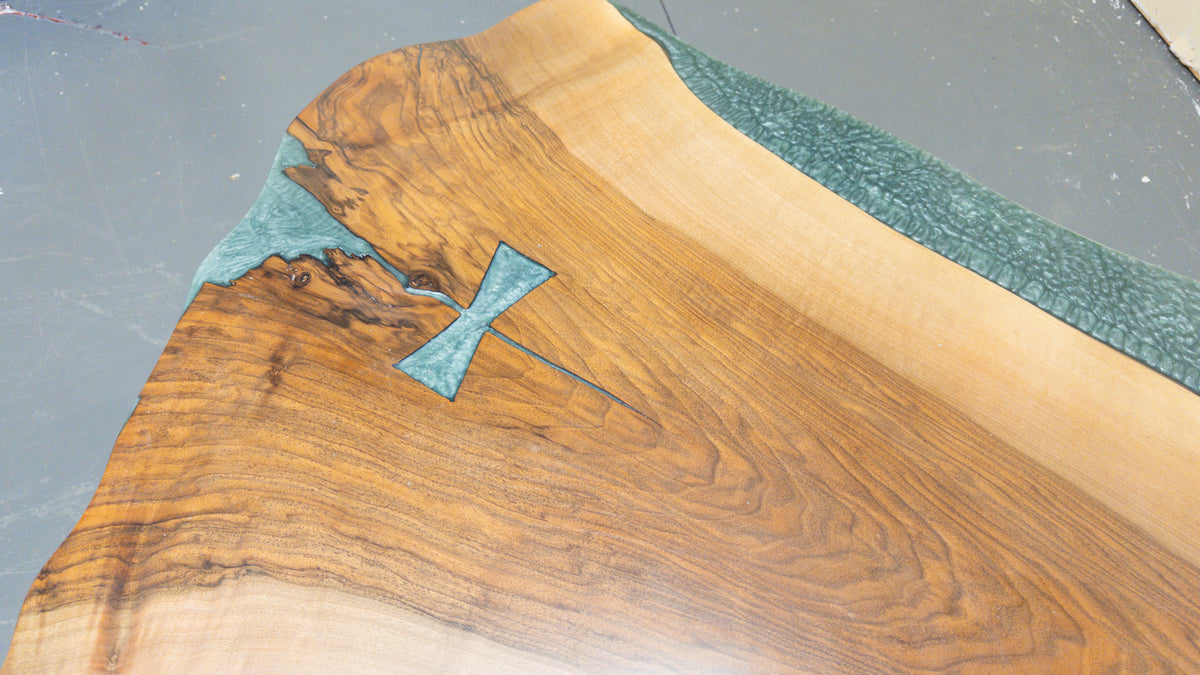 Walnut slab coffee table