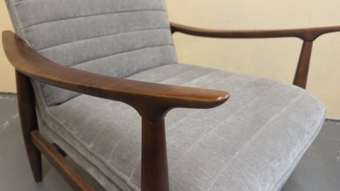 Mid-Century Lounge Chair & Footstool Set