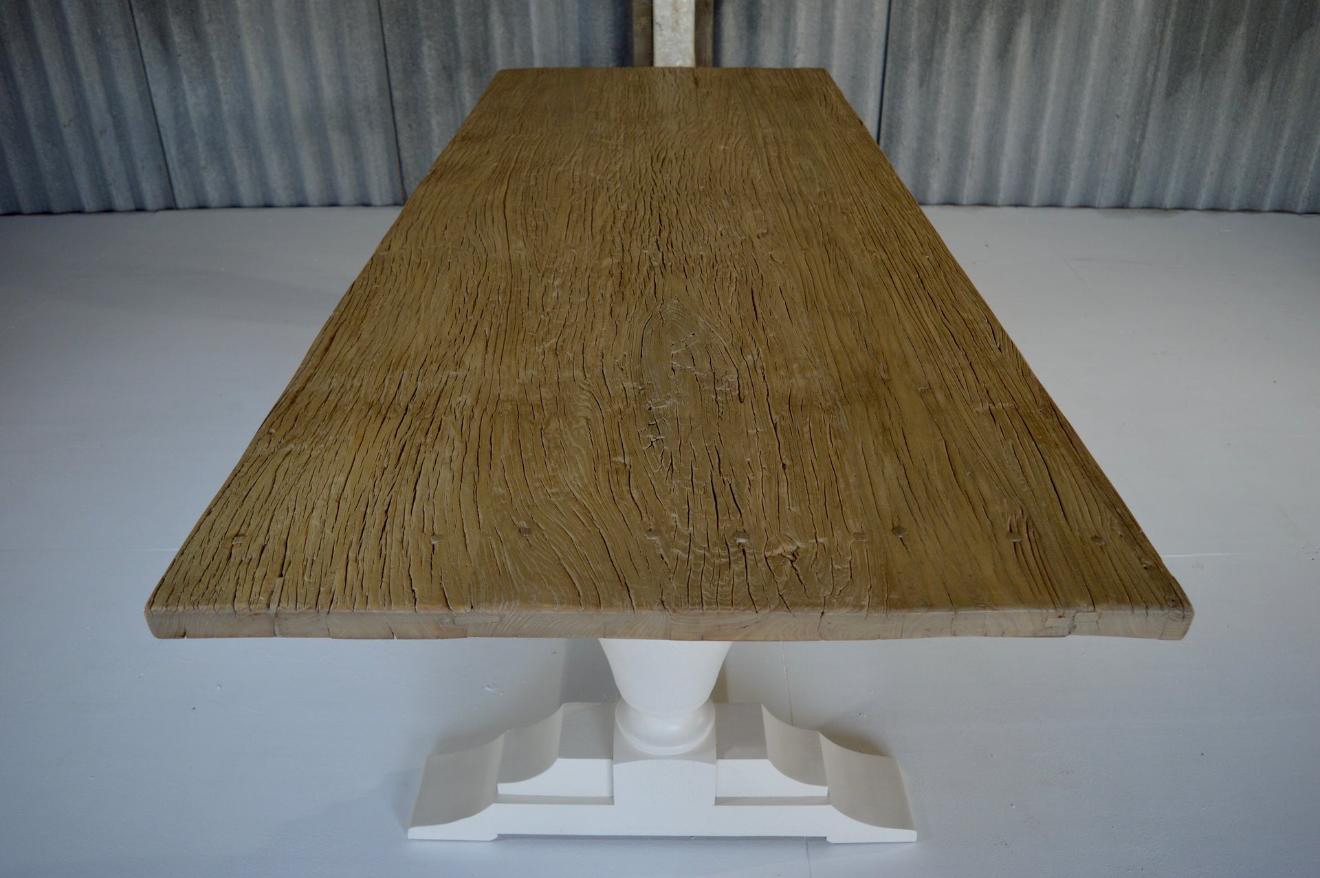 The Reclaimed Elm Painted Pear- 10 Seater Table