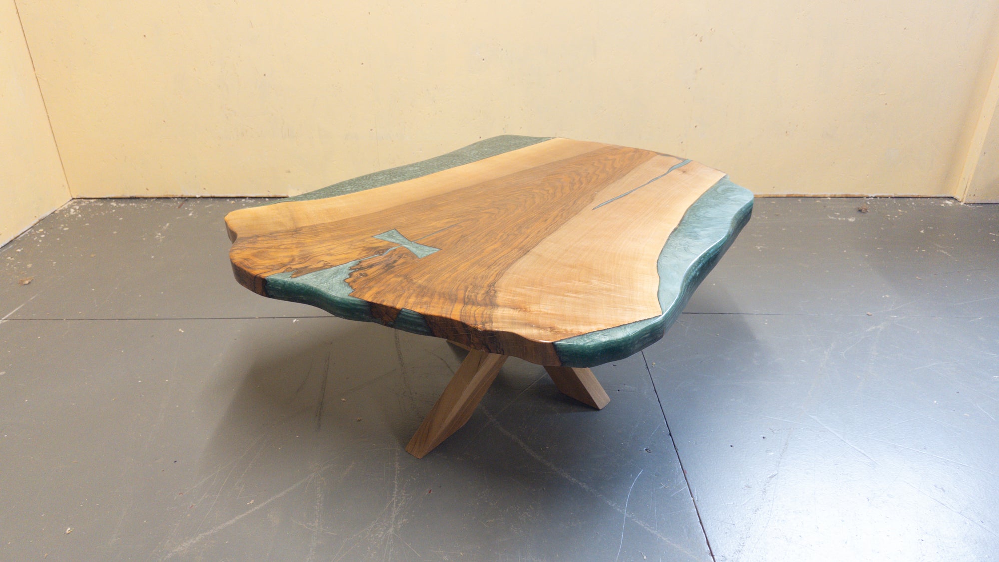 Walnut slab coffee table