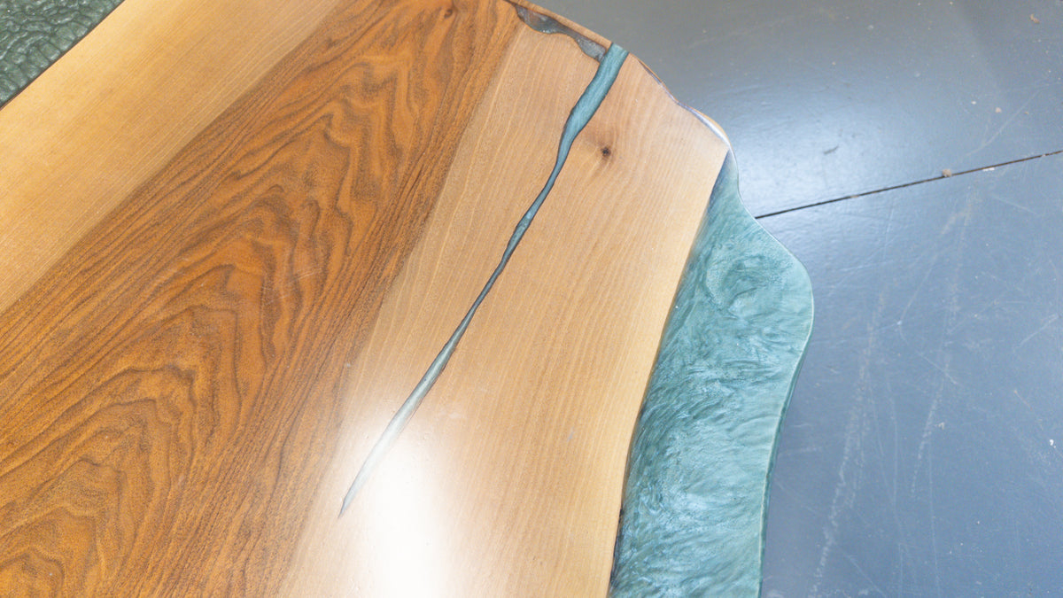 Walnut slab coffee table