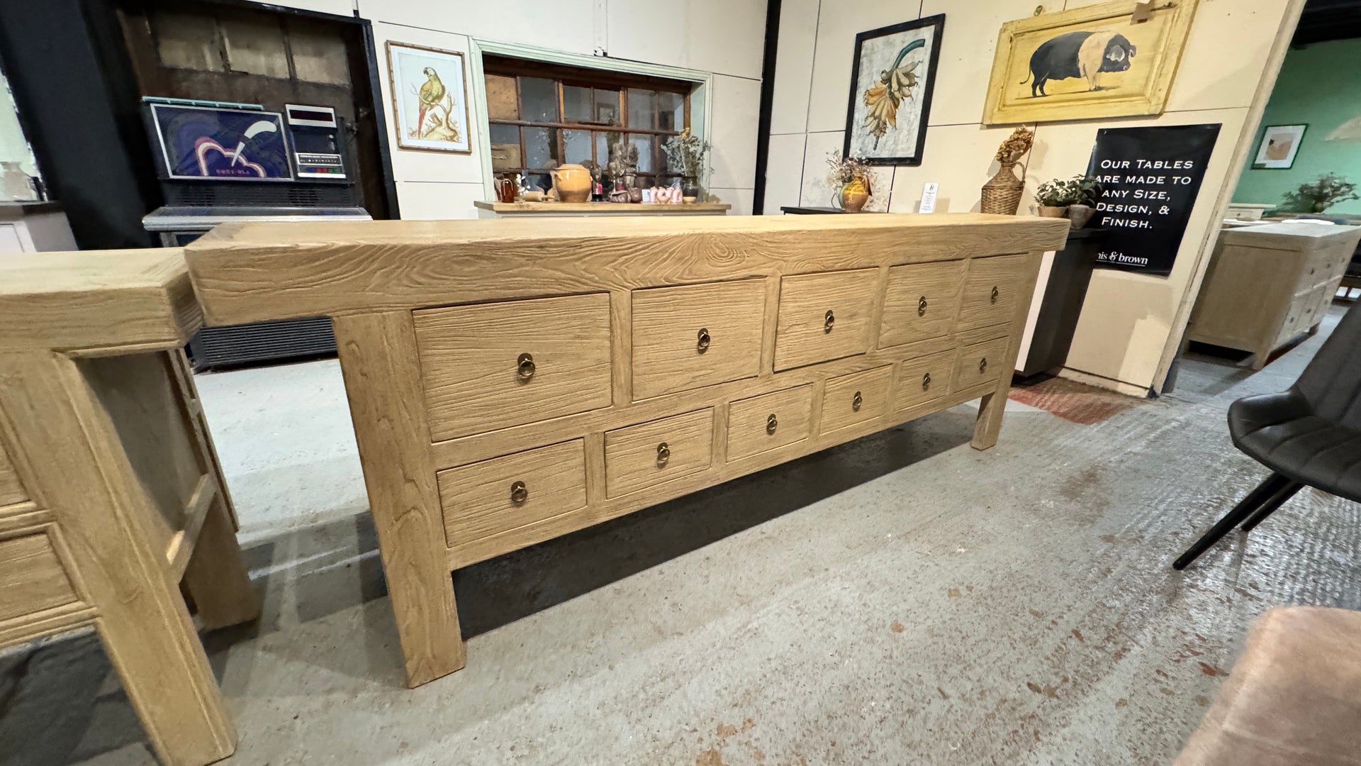 Reclaimed Elm Sideboard: 267 x 45  x 95 cm