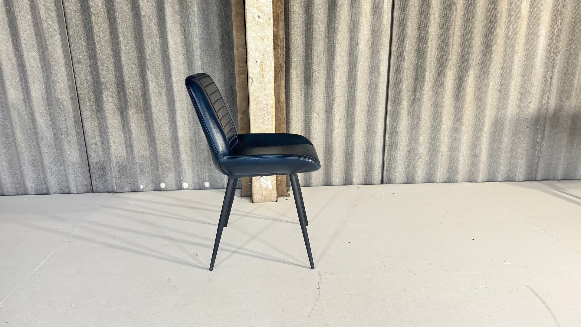 Dark Blue Buffalo Leather Chairs