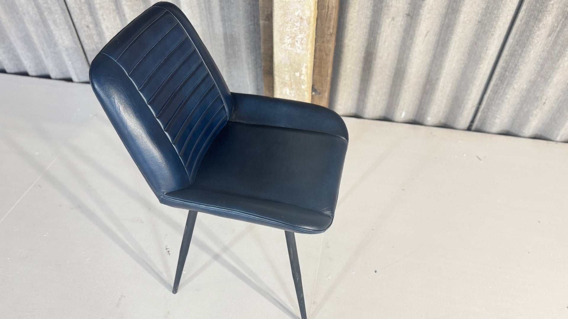 Dark Blue Buffalo Leather Chairs