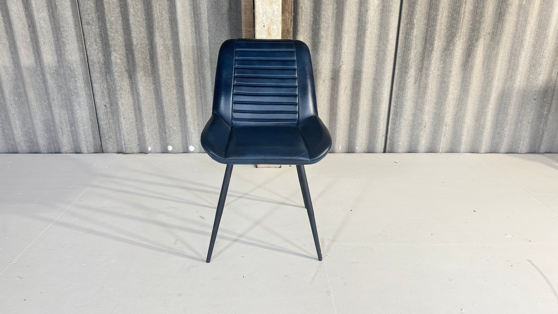 Dark Blue Buffalo Leather Chairs
