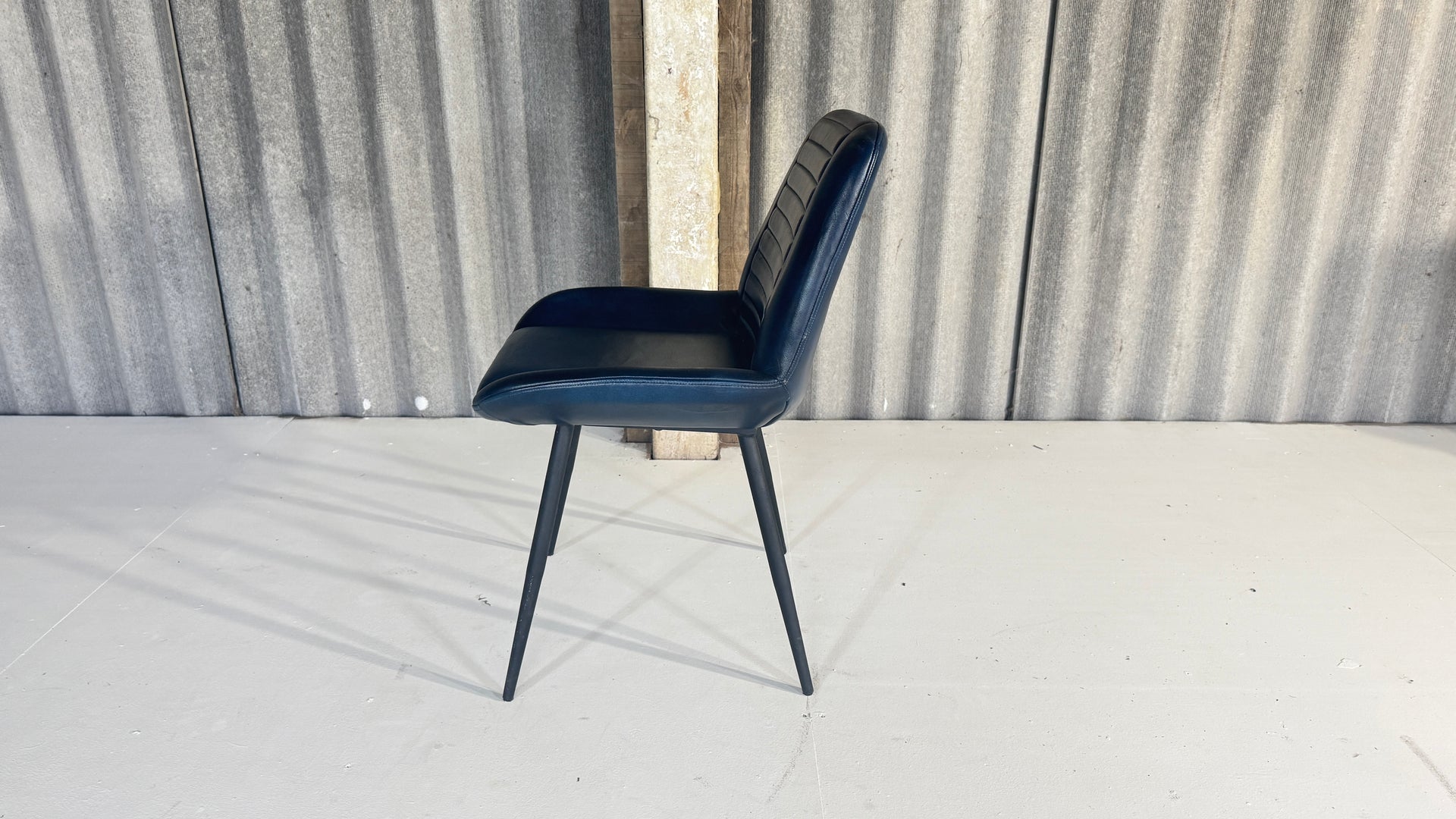 Dark Blue Buffalo Leather Chairs