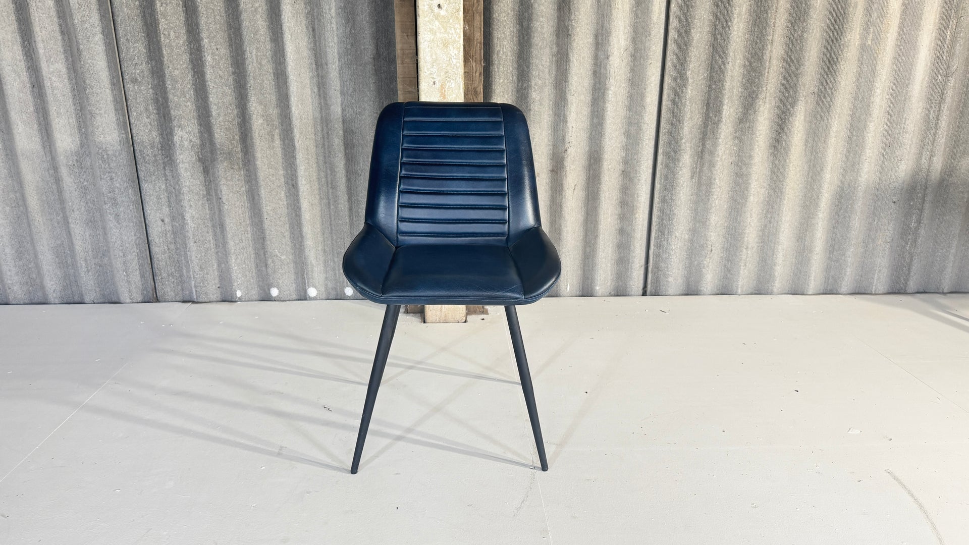 Dark Blue Buffalo Leather Chairs