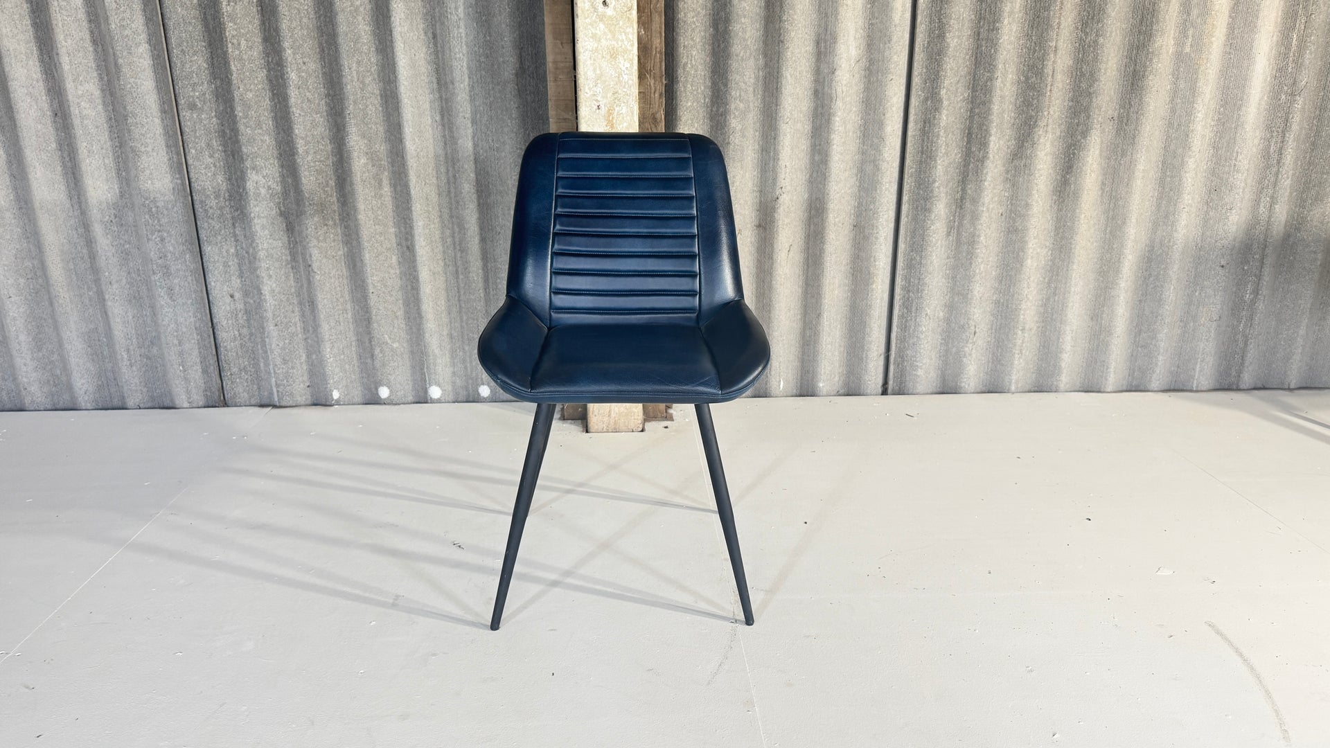Dark Blue Buffalo Leather Chairs
