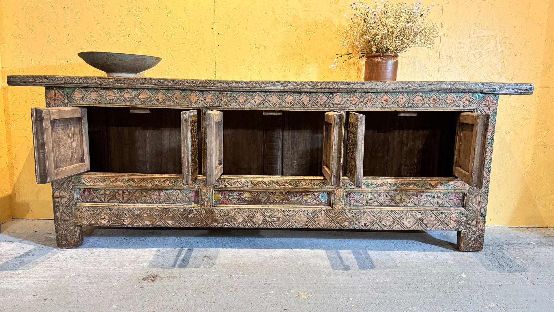 Handcarved front Sideboard