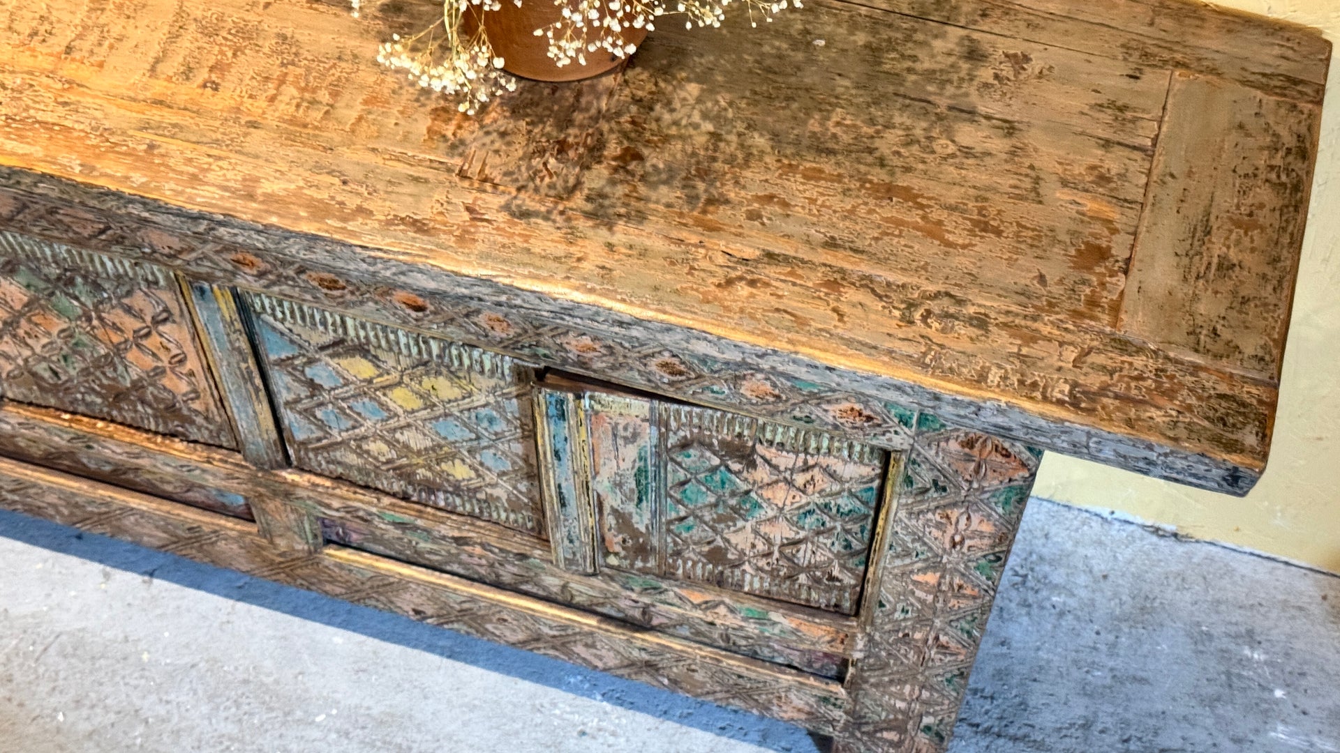 Handcarved front Sideboard
