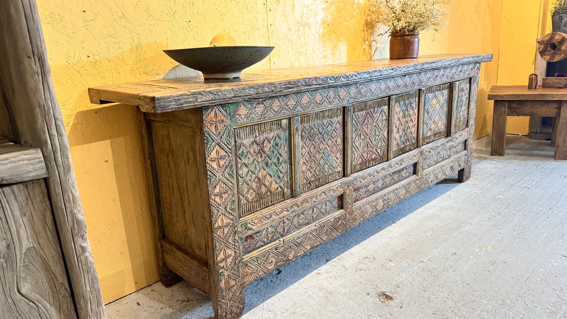 Handcarved front Sideboard