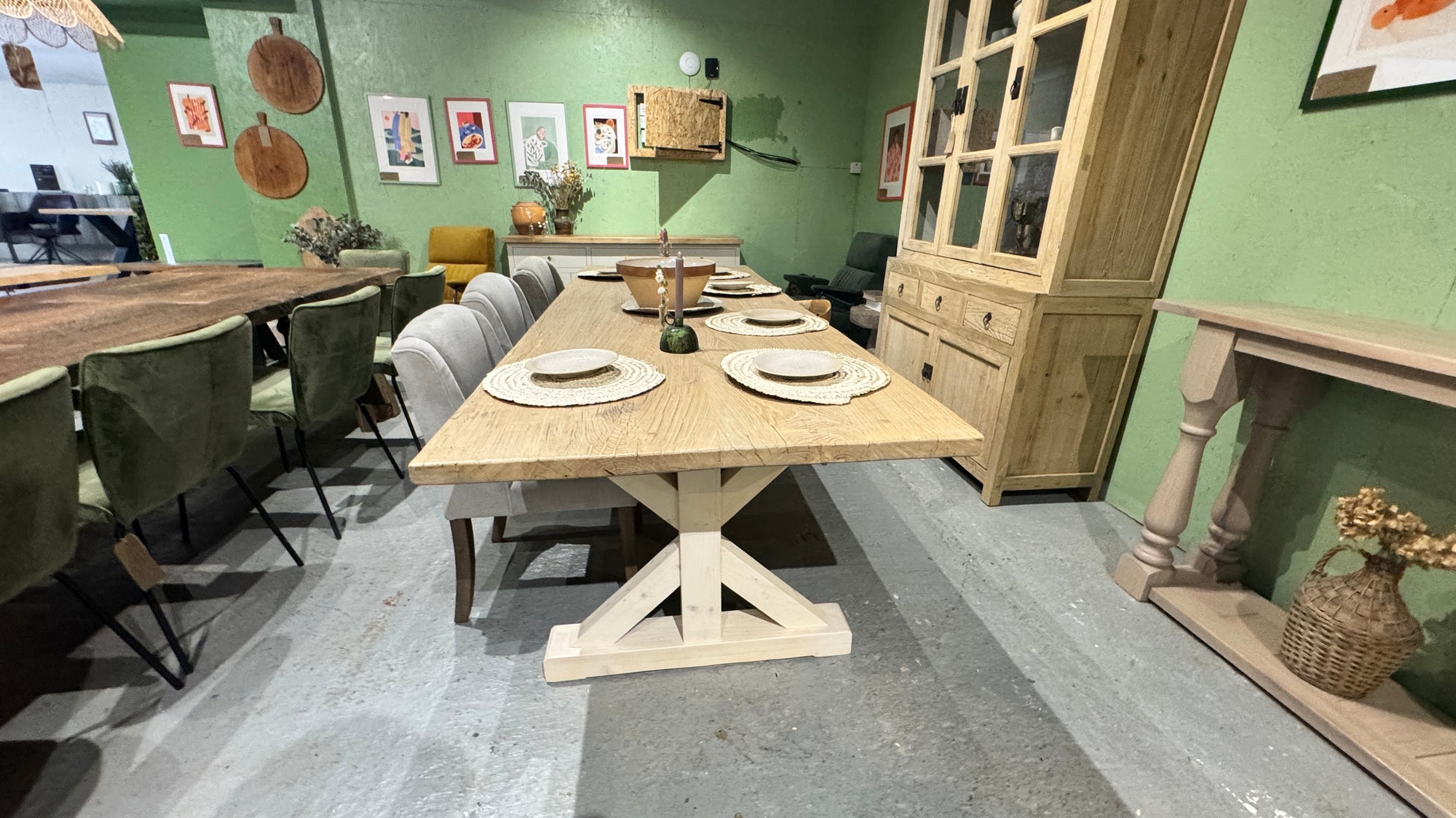 Reclaimed Elm Table: 275 x 97 cm