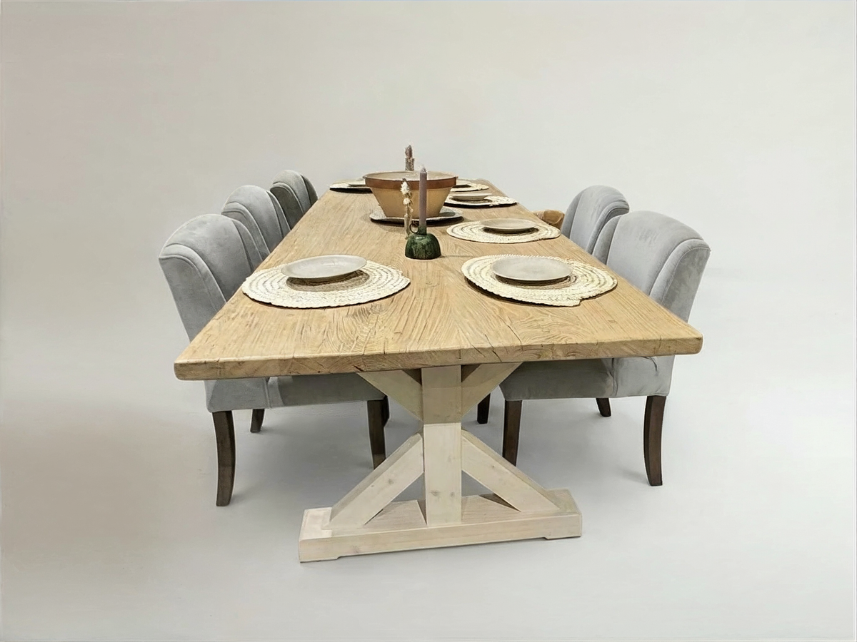 Reclaimed Elm Table: 275 x 97 cm