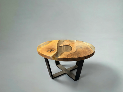 Walnut Round Coffee Table