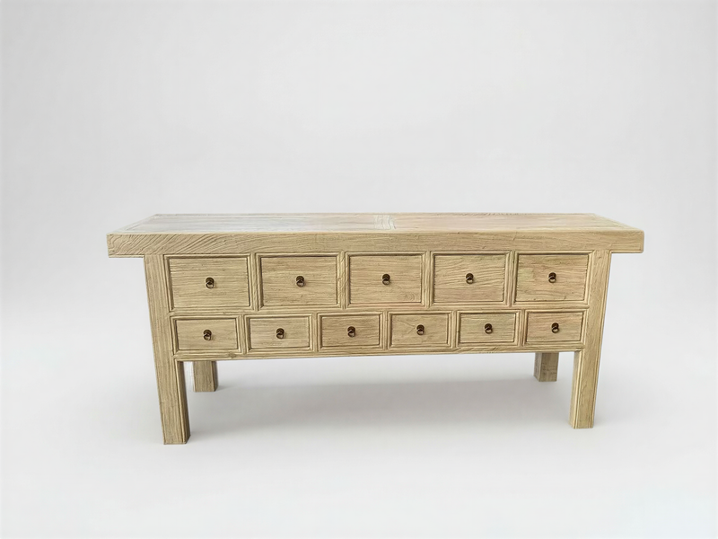Reclaimed Elm Console: W210 x D44 x H90 cm