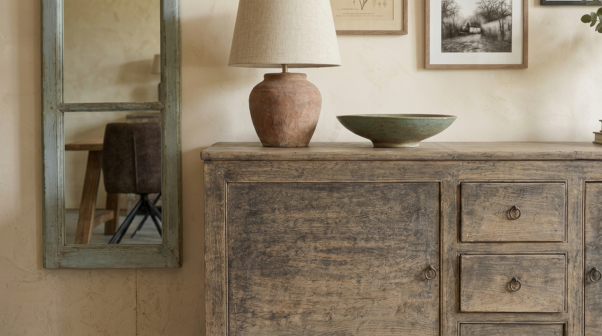 Antique Elm Sideboard