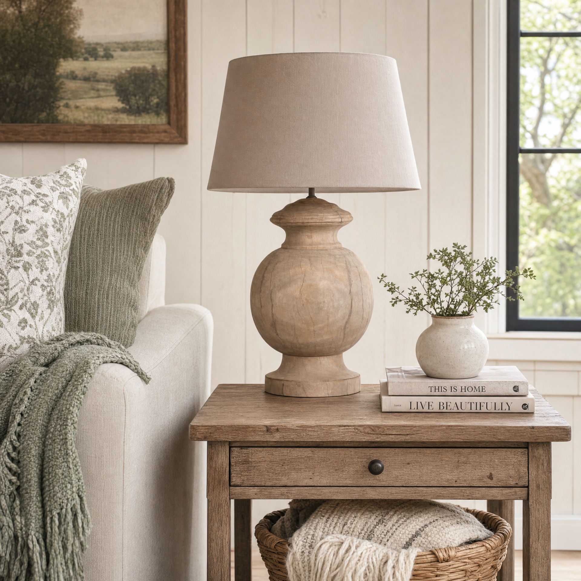 Bulb Wooden Table Lamp