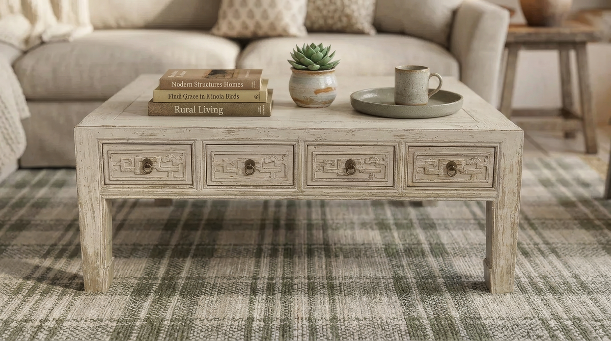 Reclaimed Elm Coffee table: 130 x 70  x 50 cm