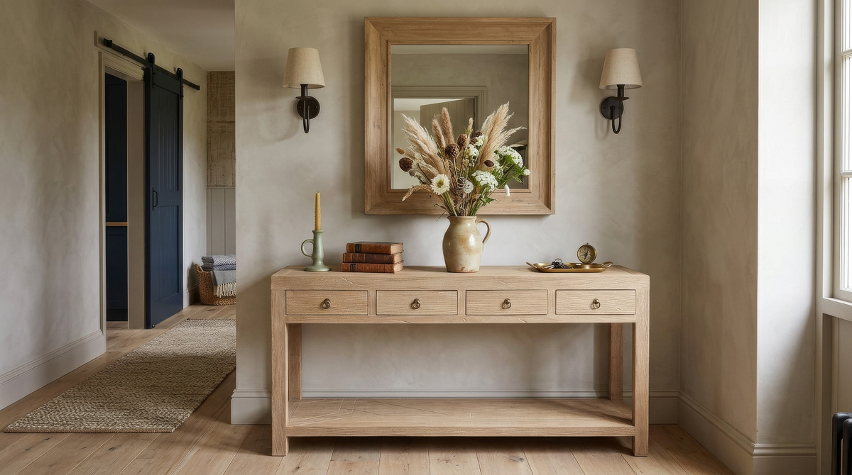 4 Drawer Elm Console