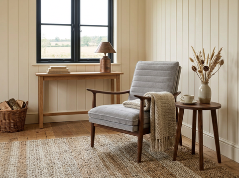 Mid-Century Lounge Chair & Footstool Set