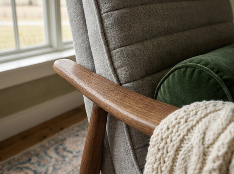 Mid-Century Lounge Chair & Footstool Set