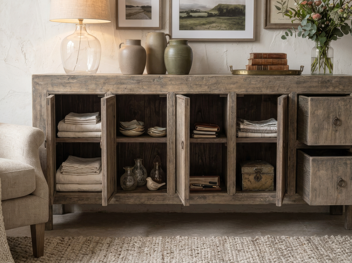 4 door+ 2 drawer Reclaimed Elm Sideboard