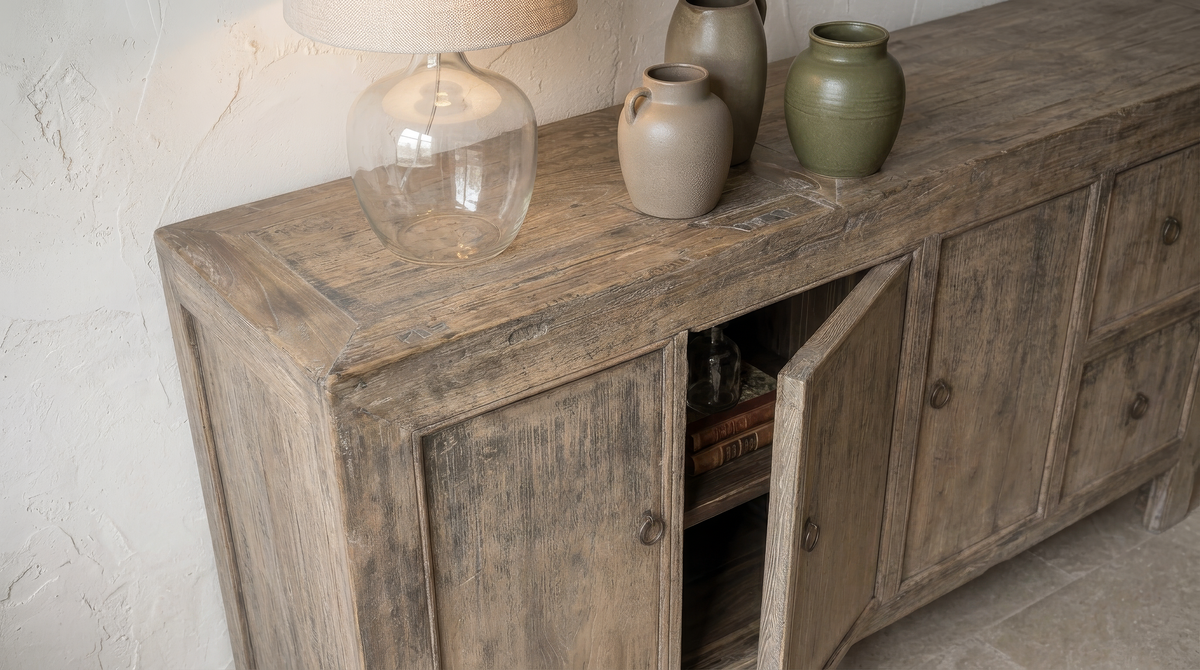 4 door+ 2 drawer Reclaimed Elm Sideboard