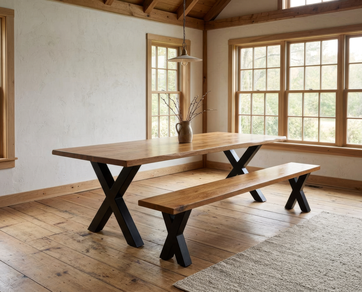 The Walnut Metal X Bench