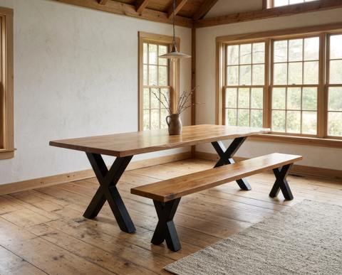 The Walnut Metal X Bench